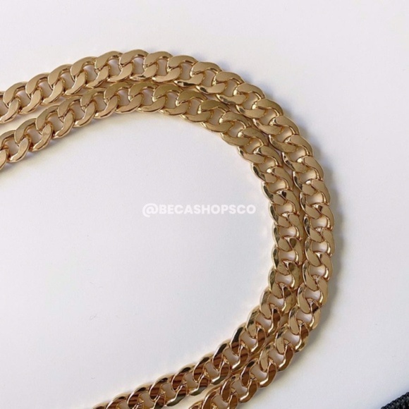 Gold Flat Chain Crossbody Purse Replacement Strap 47" Long - Picture 5 of 5